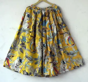 Women's Long Wrap Maxi Skirt Indian Cotton Fabric Traditional Skirt For Women Summer Beach Skirt