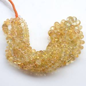 Cuentas de Citrino Natural, Lisas, en Forma de Rondelle, Color Amarillo Claro, para Joyería, Hilo de Piedras Sueltas de Alta Calidad - Product Image 2