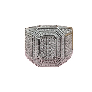 <b>Iced</b> Out Octagon Cluster <b>Ring</b> 925 Sterling Silver Hip Hop Jewelry Rhodium Plated Wedding Engagement Fine Jewelry Hip Hop Jewelry - Product Image 2