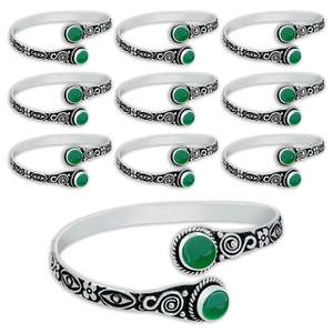 Handmade Brass Bohemian Geometric Bangle with Silver Plating Option for Women-Gift & Party Jewelry - Product Image 3
