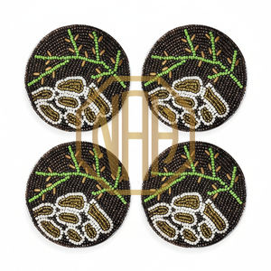 Posavasos de Papá Noel con Cuentas de Vidrio Hechas a Mano 2025, Decoración Festiva Navideña para el Hogar, Regalos y Celebraciones - Product Image 3