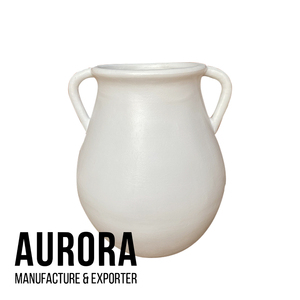 แจกันตั้งโต๊ะ AURORA เทอร์ราคอตต้า สีขาวด้าน ดีไซน์มินิมอล ทำด้วยมือ 100% ทนทานต่อรอยขีดข่วน สไตล์ชายฝั่ง - Product Image 3