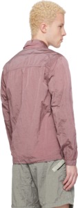 Men's Pink Zipper Closure Shirt <b>Jacket</b> Solid Color Turn-down Collar Casual Outdoor Wear Summer Polyester Material - Product Image 2