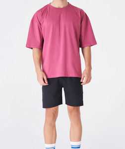 T-shirts et shorts tendance brodés à col montant en coton biologique pour hommes – Collection High Street - Product Image 4