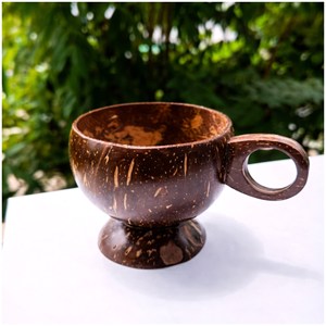 Natural Coconut Shell Cup With Minimal Drinkware Design Combining Tropical Material Beauty With Sustainable Lifestyle - Product Image 1