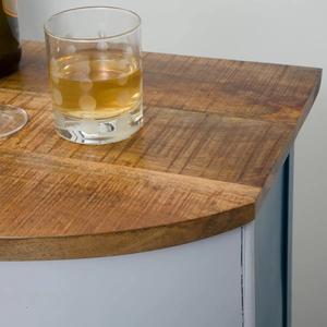 Mueble bar Vandana Maxima Aureo azul con encimera de madera de mango - Product Image 3