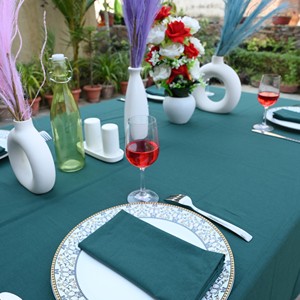 Light Luxury Custom Solid Color Rectangular <b>Dining</b> <b>Table</b> <b>Cover</b> 100% Cotton Fabric Tablecloth Stone Washed - Product Image 2
