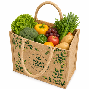 Eco Friendly Printed Jute Tote <b>Bag</b> with Custom Logo <b>Reusable</b> Shopping Grocery Promotional Carry <b>Bag</b> - Product Image 6
