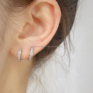 Boucles d'oreilles en or 14kt IGI/GIA Lab Grown Round Diamond Boucles d'oreilles Bijoux en diamant Boucles d'oreilles de mariage Lab Created - Product Image 5