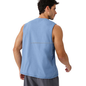 Débardeur de sport pour homme, athlétique, de course, de gym, antibactérien, respirant, anti-UV, imprimé, polyester, élasthanne, uni, vêtements de sport - Product Image 2