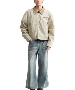 Personnalisé 100% coton sergé toile ciré veste de travail respirant en plein air veste de travail col rabattu grande taille veste en jean - Product Image 4