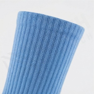 Crew <b>Socks</b> Solid Blue Cotton Spandex Knitted Breathable Casual Daily Wear Adult Summer Standard Thickness - Product Image 4