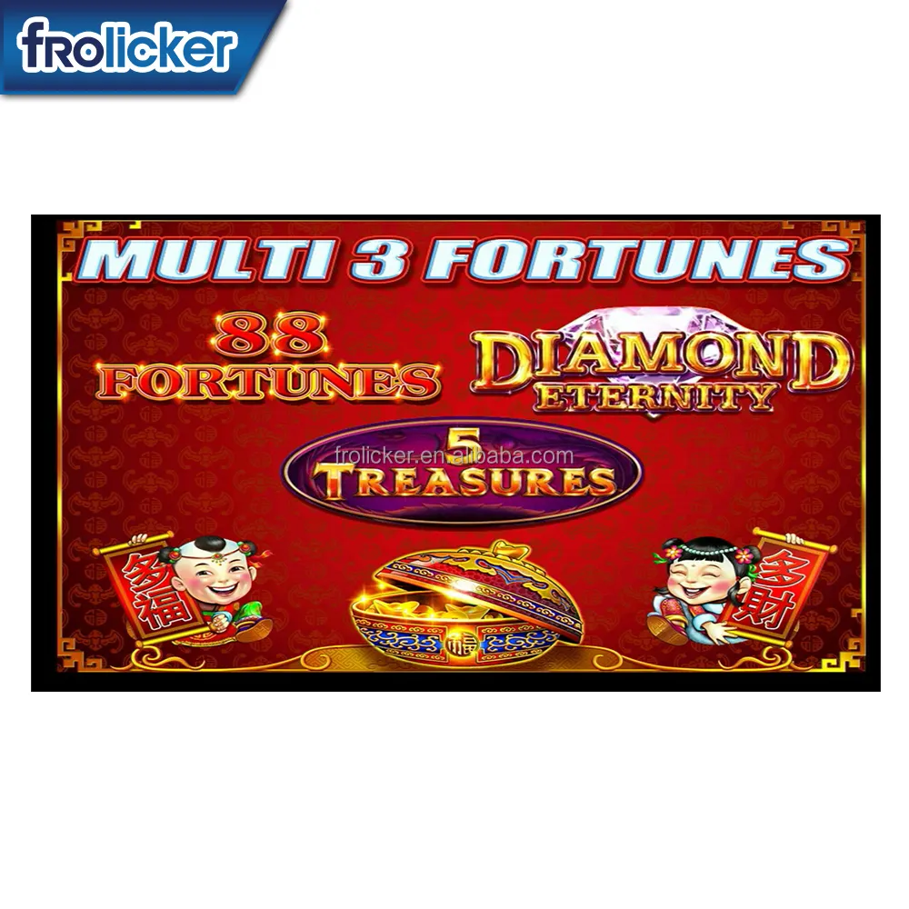 Multi 3 in 1 88 Fortunes Game Brettspiel maschine Dual Monitor