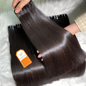 Meilleures extensions de cheveux humains droits non traités bruts de qualité 12A Style de paquet de cheveux de fond épais et durables de haute qualité - Product Image 1
