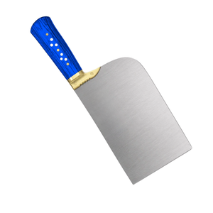 Couteaux de boucher en acier inoxydable argenté, manche bleu roi, bolster doré, lame large, hachoir à viande, ensemble d'outils de découpe de cuisine - Product Image 5