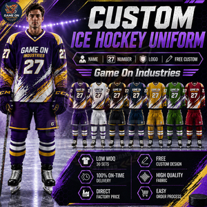 Premium Quality New Trendy Custom Design Player Name Number Logo Printing Athletic Sports Sublimated Ice Hockey Uniform Sets - Product Image 5