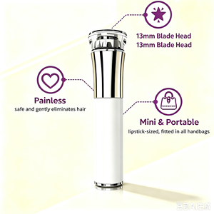 Épilateur facial électrique pliable indolore pour femmes, rasoir tondeuse à piles pour usage domestique - Product Image 3