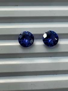 Natural Blue Tanzanite Round Cut Faceted Loose Gemstones 2 Pcs Lot Wholesale Supply Multiple Sizes for Fine Jewelry Making - Product Image 3