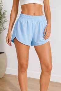 Shorts de sport athlétiques taille haute pour femmes, séchage rapide, légers, pour entraînement, gym, fitness, avec doublure intérieure OEM/ODM - Product Image 6
