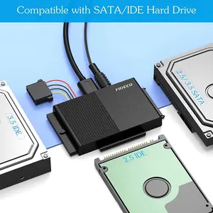 Fideco Usb3.0 Sata Ide To Usb Converter With Led ABS Plastic SATA IDE Adapter