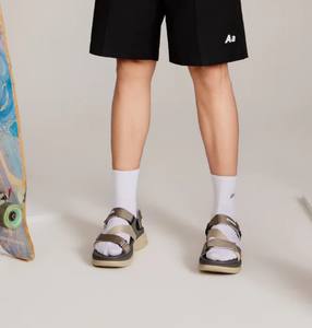 Sandales F8B beige-gris à bout ouvert avec bride arrière rotative, style décontracté, pivotement flexible - Product Image 5