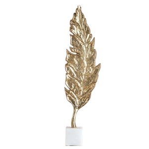 Sculpture moderne abstraite en forme de flamme dorée, élégante et luxueuse, décoration d'intérieur pour salon, objet décoratif, centre de table - Product Image 3
