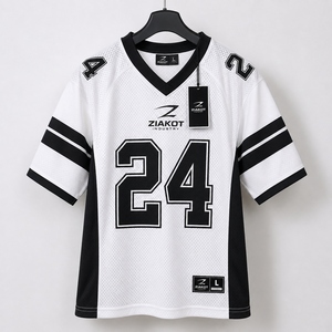 Vente en gros directe ZIAKOT INDUSTRY Maillot de football authentique personnalisé blanc bleu-royal en maille - Product Image 5