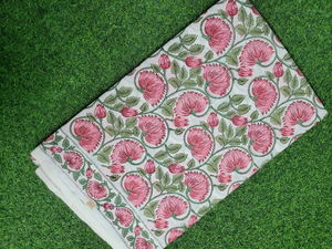 Tela de algodón india estampada a mano con motivos Mugal Butta, ecológica, transpirable, de punto ligero de alta calidad para coser. - Product Image 3