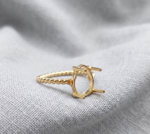 Anillo de Plata de Ley 925 Sólida con Engaste Semimontado Preperforado de 8x10mm con Bisel en Forma de Pera para Joyería DIY con Piedras Preciosas - Product Image 2