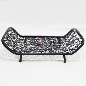 Modern Black Iron Woven Eco-friendly Cat <b>Bed</b> Rectangular Breathable Animal Pattern Removable & Washable Indoor Use - Product Image 6