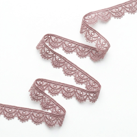 Ruban de dentelle guipure rose poudré 10 mm en vrac, écologique, de luxe, 20 mètres, pour accessoires de mariée, nœuds pour cheveux, emballage cadeau, artisanat