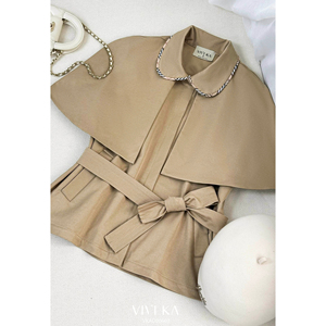 Blusa Elegante Color Caqui con Cuello Peter Pan y Cinturón de Tela a Juego para Mujer, Estilo Casual de Oficina para Otoño e Invierno, DARCY - Product Image 5