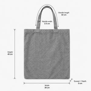 Sac fourre-tout en coton recyclé 225 GSM gris avec poignées courtes, logo personnalisé, sac de shopping promotionnel, fabricant en gros, OEM, ODM, exportateur - Product Image 3