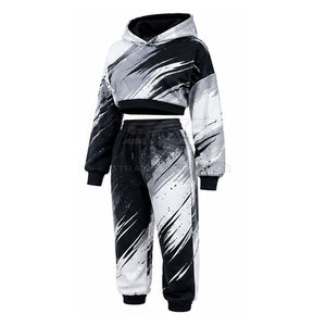 Conjunto de sudaderas cortas para mujer con tela suave y elástica, ajuste cómodo y estilo a juego para ropa informal diaria. - Product Image 3