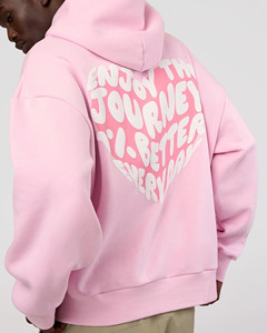 Disfruta del viaje con la sudadera con capucha extragrande. Nombres alternativos: * Sudadera con capucha con estampado Better Every Day * Sudadera con capucha rosa estilo streetwear * Motivationa - Product Image 1