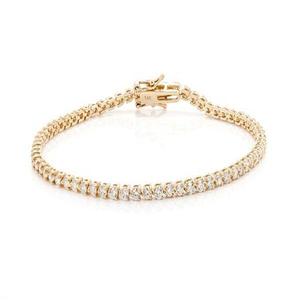 Bracelet tennis en or jaune et diamants, taille brillant rond, sertissage en canal, bijou classique pour femme, à porter au quotidien - Product Image 3