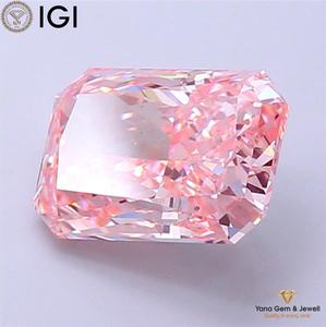 Diamante Cultivado en Laboratorio CVD de 4.00 Quilates, Color Rosa Intenso, Claridad VS1, Corte Radiante, con Certificado IGI para Anillo de Compromiso - Product Image 1