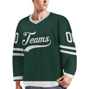 Custom Ice Hockey Jersey Sublimated Team Uniform Personalized Name Number 100% Polyester Padded Breathable Quick Dry V-neck Slim - Product Image 2