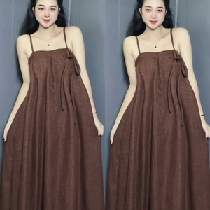 Vestido Largo Elegante para Mujer, Sólido, Económico, Estilo Simple y Natural, Combinación Perfecta de Elegancia y Comodidad, Casual y Formal, para Diversas Eventos, Maxi - Product Image 2