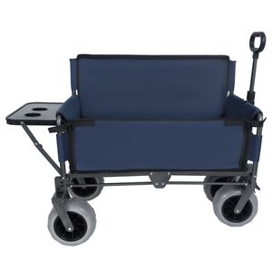 Panca pieghevole 3-in-1 con tavolo posteriore integrato, capacità 227 kg, pneumatici da spiaggia 9"x4" per campeggio e avventure in spiaggia - Product Image 1