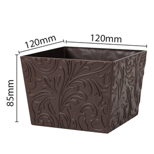 Modern Design Square Bowl Emboss Flower <b>Pot</b> Arabesque Pattern for Indoor Home Decorative Flower Arrangements - Product Image 3