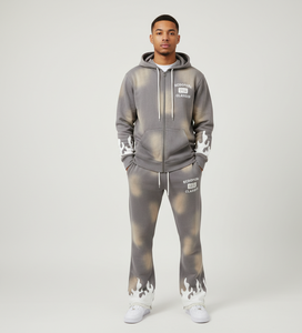 Conjunto Deportivo Unisex Estilo Streetwear, Lavado Ácido, Vintage, con Capucha, Pantalones Deportivos con Parches Desgastados - Product Image 6