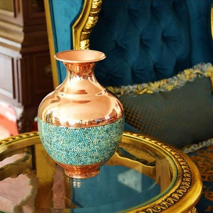 Copper Vase Vintage Style <b>Tall</b> Flared Design Decorative Centerpiece Table Display - Product Image 5