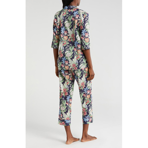 Conjunto de Pijama de Verano para Mujer, 100% Algodón Satinado, con Estampado Digital, Transpirable, Deportivo, Camisón y Bata, Suave y Cómodo para Estar en Casa - Product Image 5