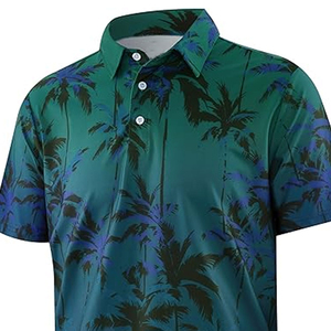 Polo de Golf para Hombre con Estampado de Palmeras, Manga Corta, Secado Rápido, Transpirable, Ropa Casual para Oficina y Ocio de Fin de Semana - Product Image 3