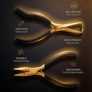 Juego de Pinzas Profesionales para Extensiones de Cabello con Acabado Dorado, Herramientas de Instalación y Remoción con Estuche, Uso en Salón, Precio de Fábrica OEM - Product Image 5