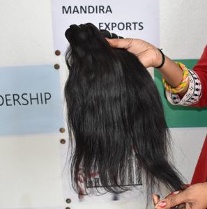 Extensions de cheveux humains indiens bruts, soyeux et lisses, alignés aux cuticules, 18 pouces, en gros, lots de mèches Deep Wave pour tressage - Product Image 1