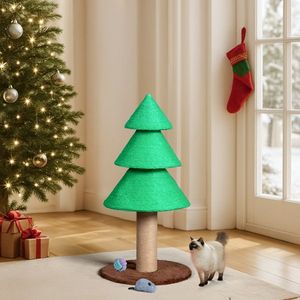 Griffoir pour chat en forme de sapin de Noël de 31,5 pouces, grand griffoir d'intérieur pour chats, tour à griffer avec sisal, tour à griffer confortable - Product Image 4