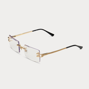 LMA D037 Luxury Designer Men High Quality Square Modern Metal UV400 Clear Lens Diamond Cut Women Rimless Handmade <b>Sunglasses</b> - Product Image 2