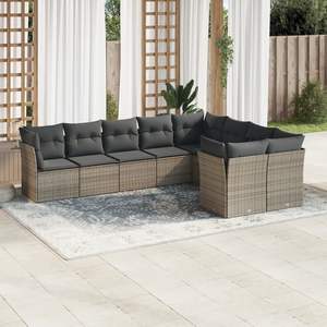 Conjunto de Sofás Modulares Grandes de Ratán PE Gris para Jardín, Colección Premium de Muebles para Exteriores - Product Image 1